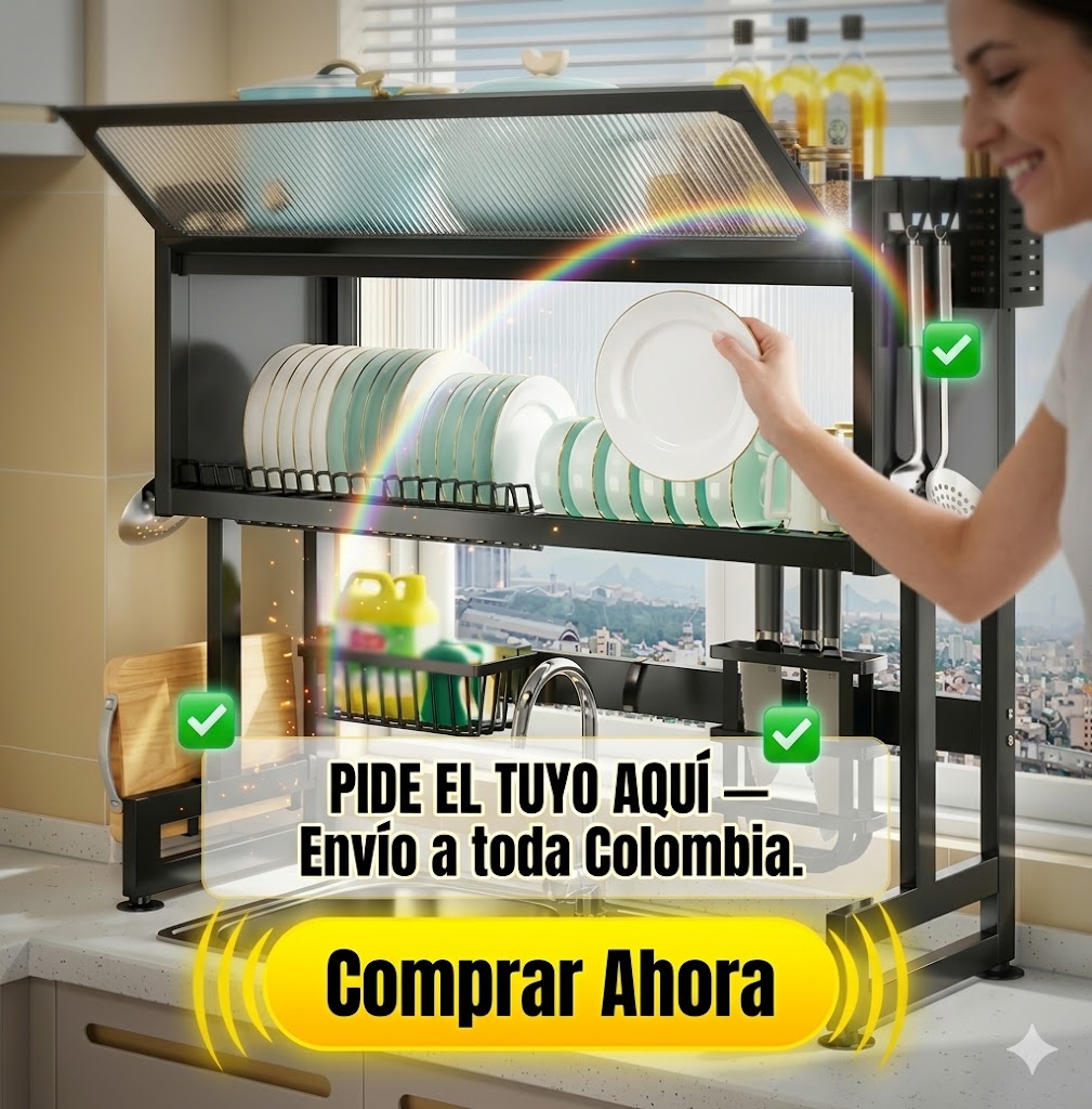 Organizador de Platos con Gabinete - Escurridor de cocina