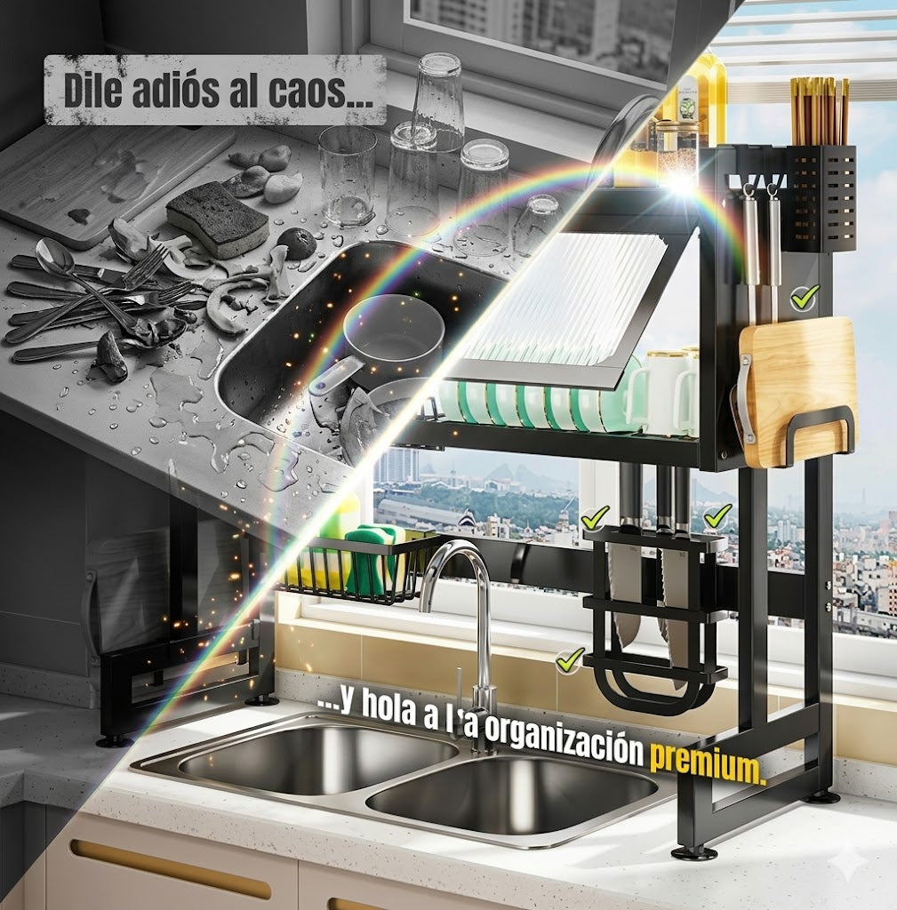 Organizador de Platos con Gabinete - Escurridor de cocina